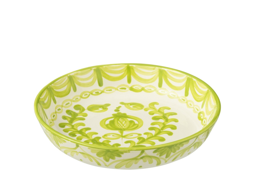 Bowl Granada Low Ceramic White/Green