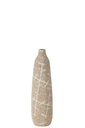 Vase Dune étroit en grès beige/blanc