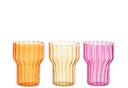 Candleholder Beker Glass Orange/Pink/Ochre Assortiment