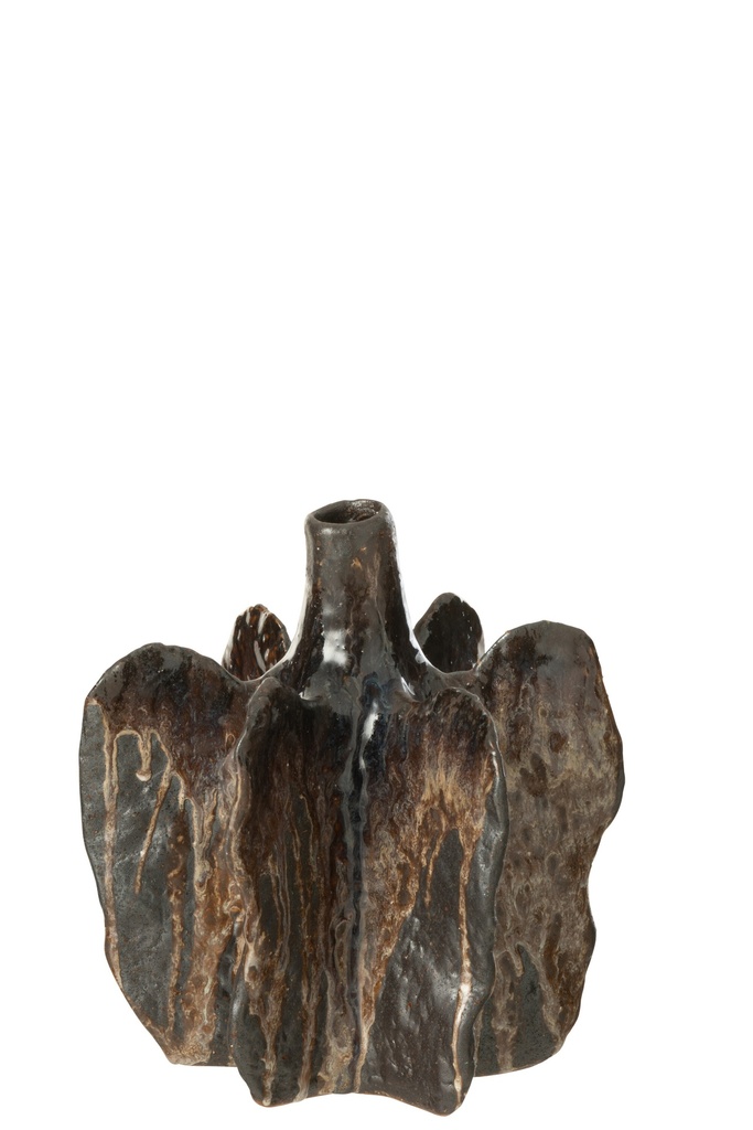 Vase Naga Céramique Marron/Noir Moyen