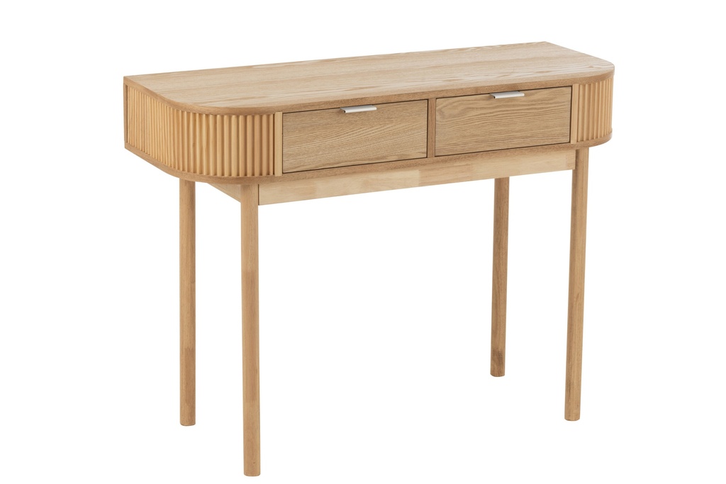 Console arrondie en MDF/bois de pin naturel
