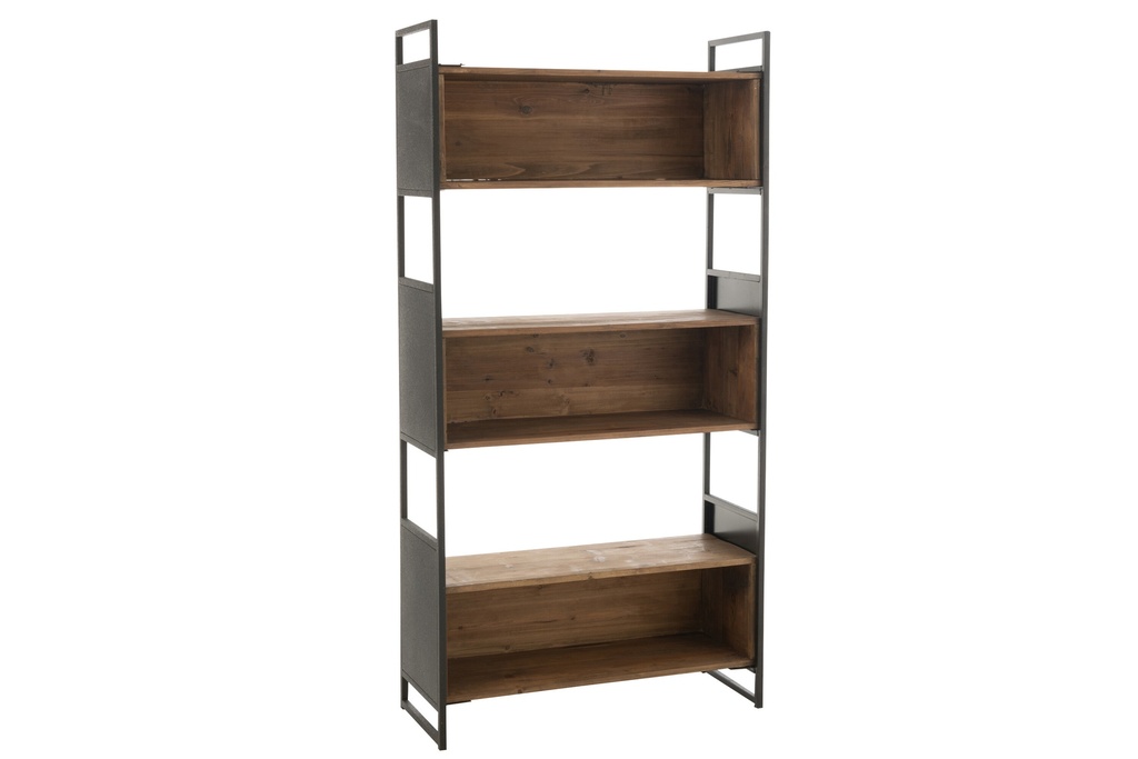 Shelf Rustik Recycled Wood/Metal Black/Natural