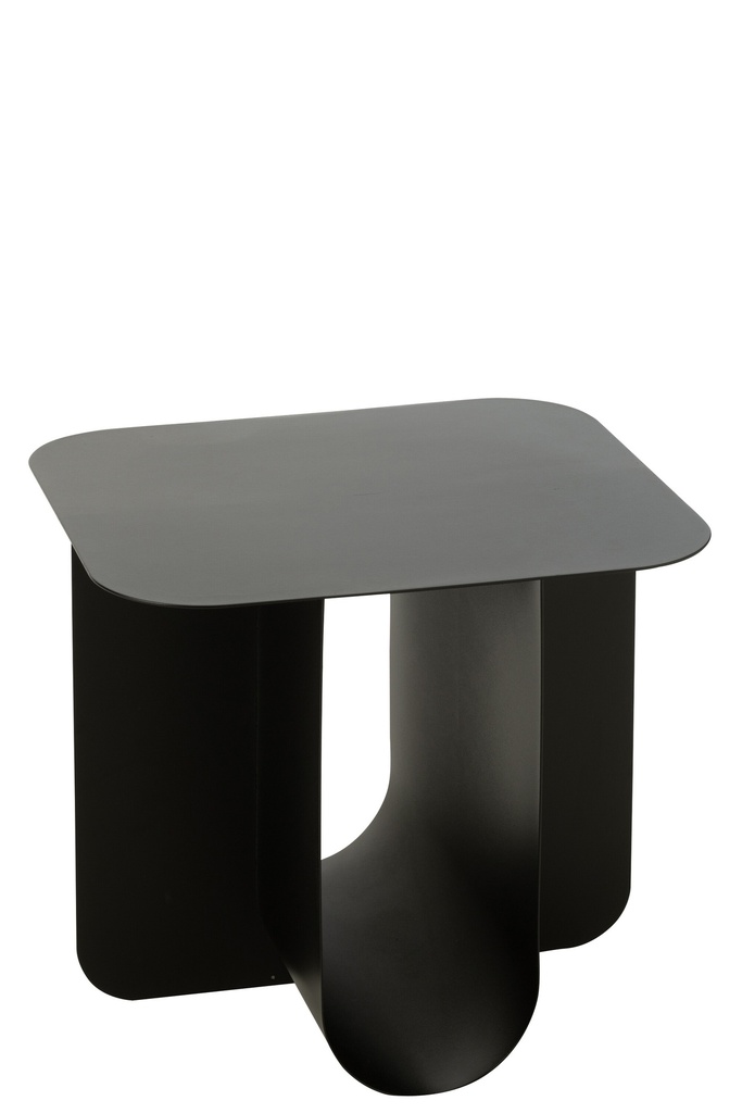 Side Table Square Metal Black