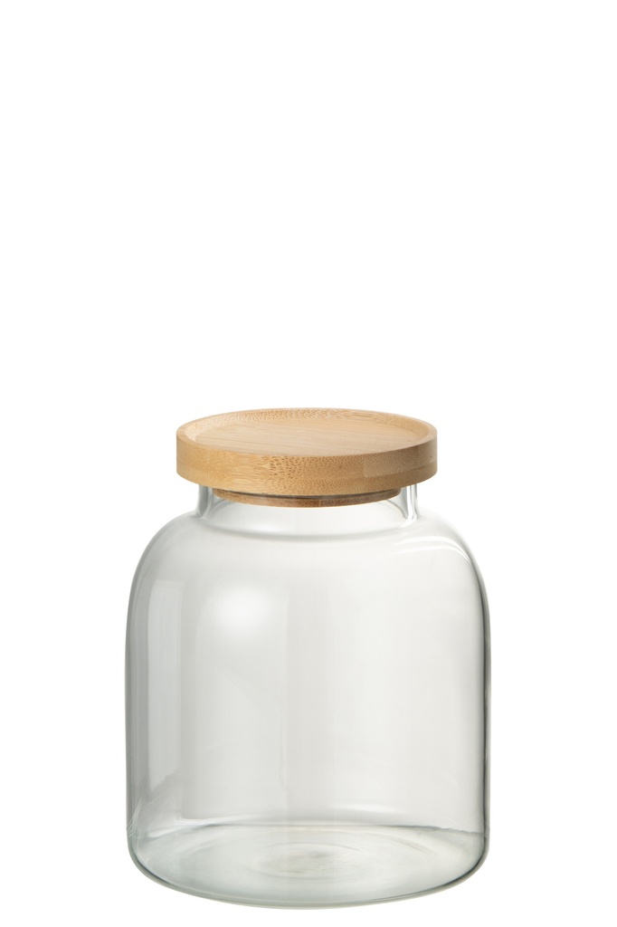 Pot en verre Tom Verre/Bambou Transparent/Naturel