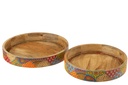 Lot de 2 plateaux à 2 poignées