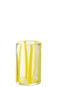 Drinking Glass Stripes Glass Transparent/Yellow