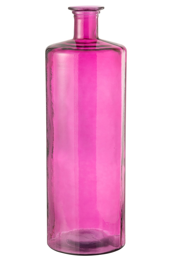 Vase Bouteille Verre Rose Grand