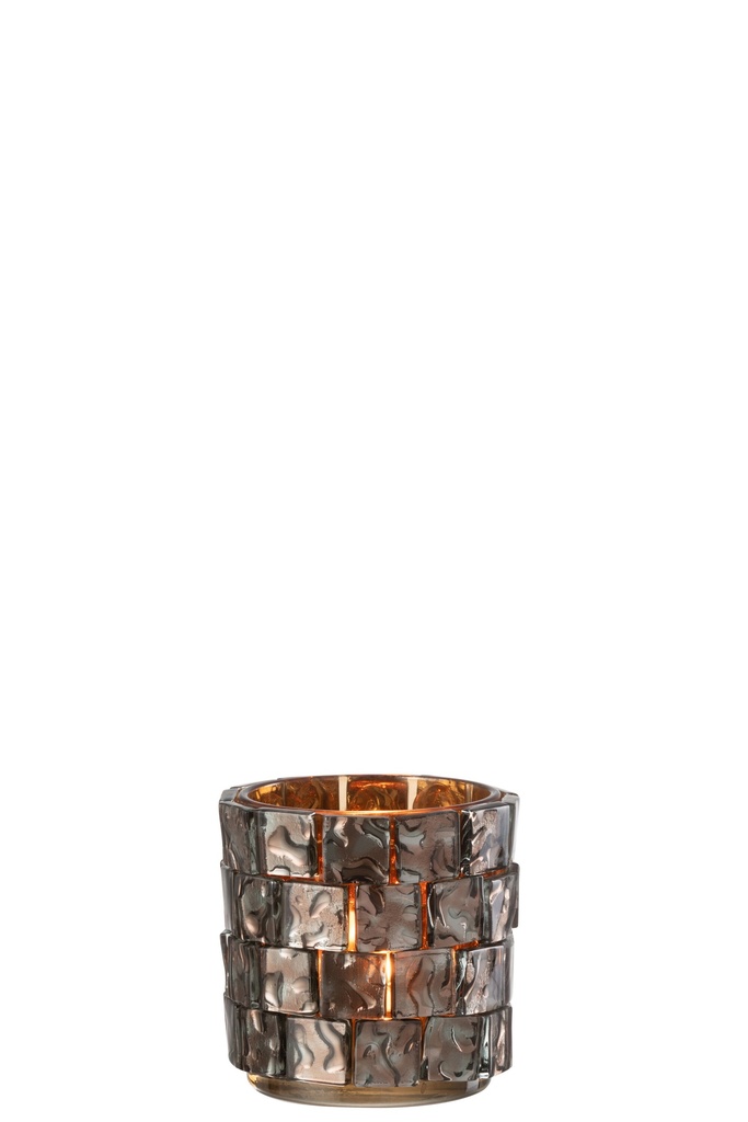 Hurricane Square Mosaic Glass Brown