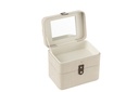 Boîte à cosmétiques rectangulaire + miroir 2 couches
