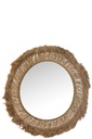 Miroir rond tressé en herbe naturelle