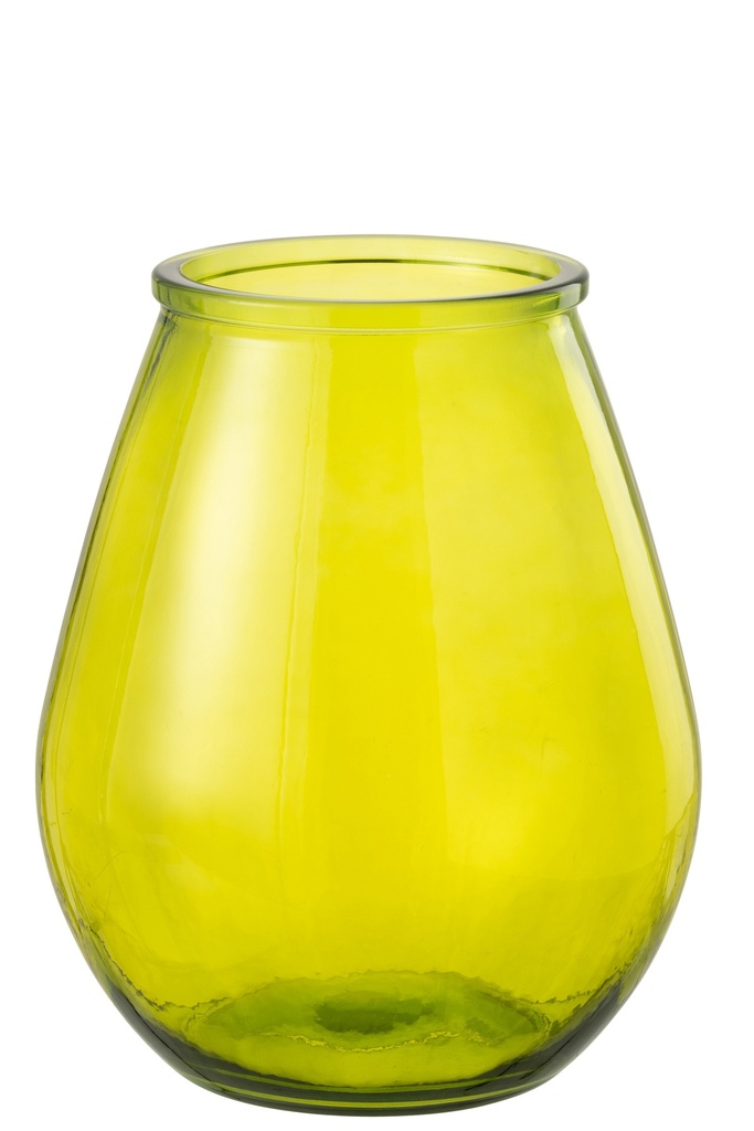 Vase Oeuf Verre Jaune Grand