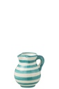 Pitcher Granada Stripes Ceramic White/Aqua