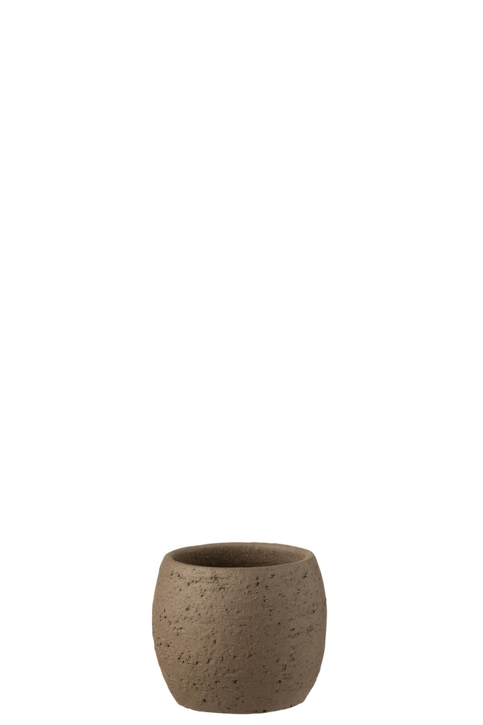 Flowerpot Enya Ceramic Brown Small