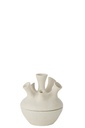Vase en argile corail blanc petit