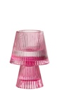 Bougeoir Chapeau Verre Fuchsia