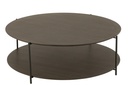 Table basse ronde en MDF/métal foncé