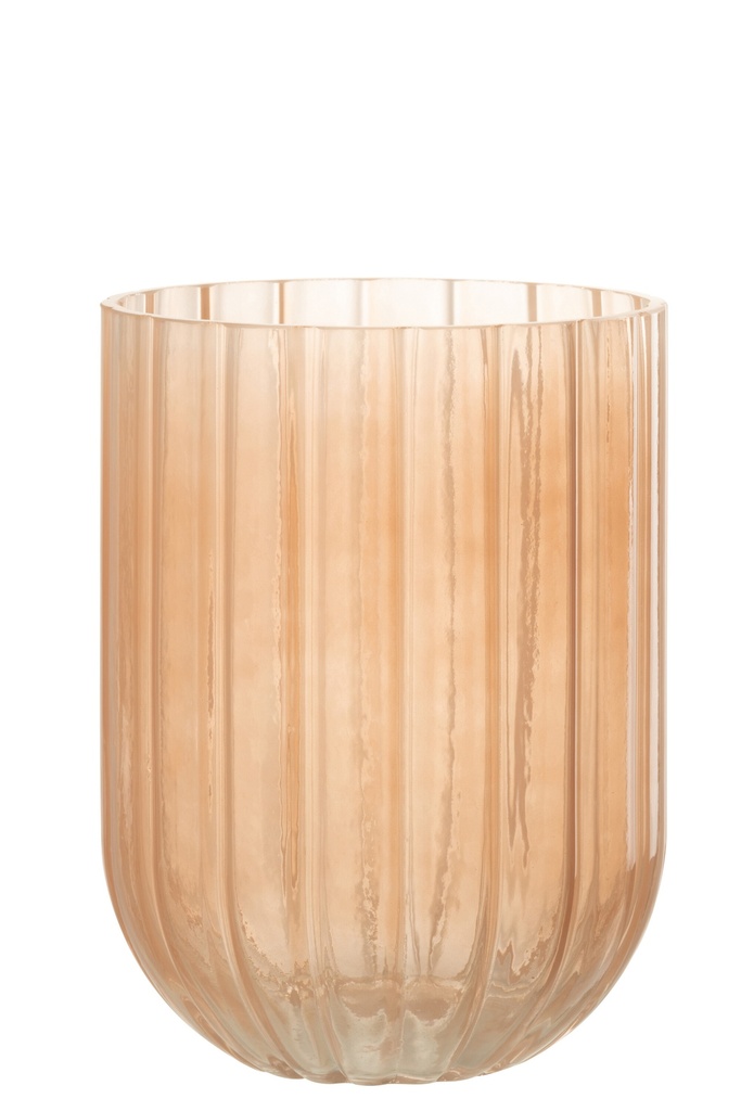 Vase Yoni en verre Pêche Moyen