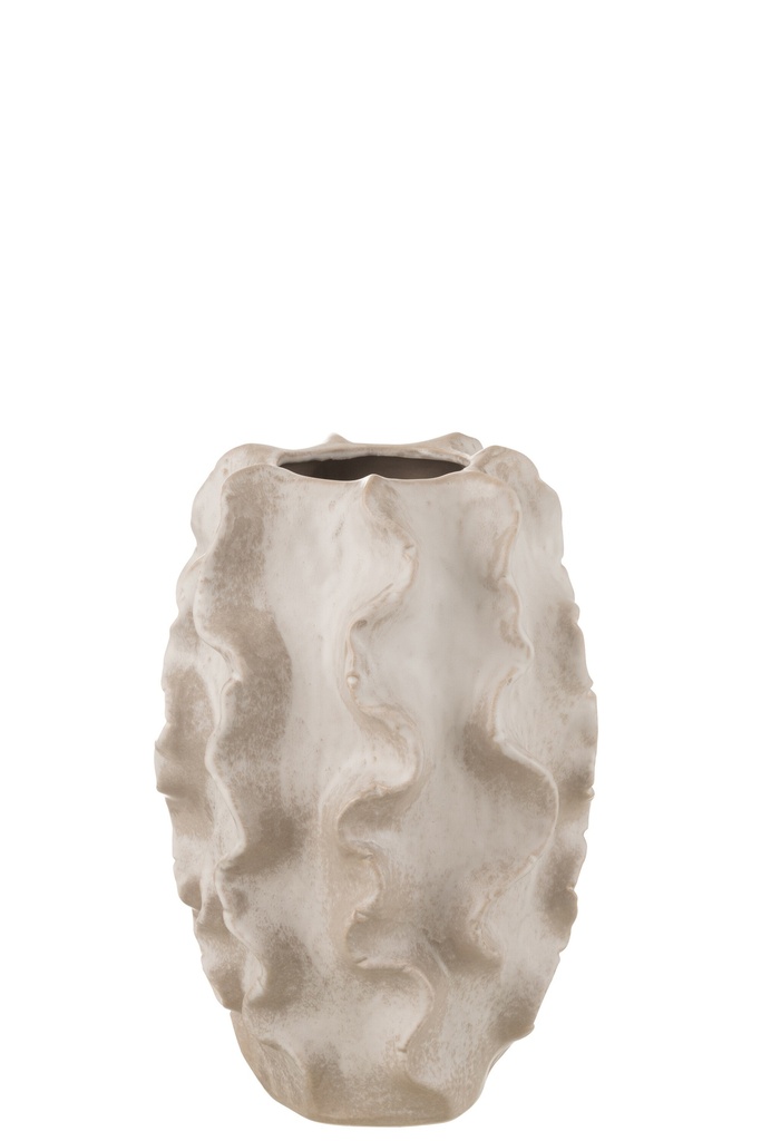 Vase Abstract Waves Clay Beige