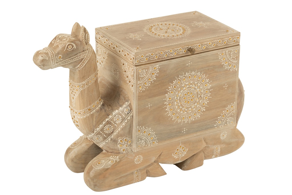 Malle Camel Manguier Naturel/Blanc