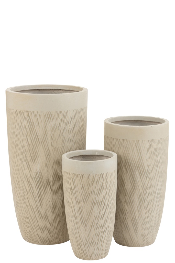 Set Of 3 Vases Round High