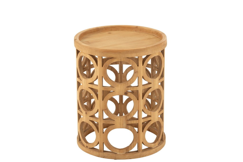 Side Table Carving Fir Wood/MDF