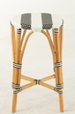 Tabouret en rotin noir/blanc grand