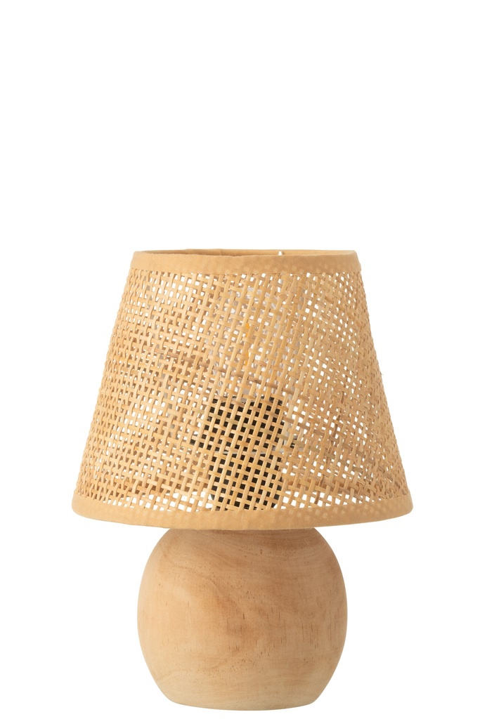 Lampe de table LED en bois tressé/métal