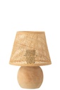 Lampe de table LED en bois tressé/métal