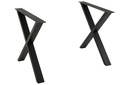 Table Legs Cross Steel Black