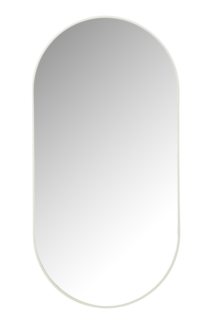 Mirror Oval Glass/Metal White