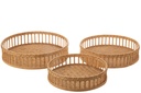 Lot de 3 plateaux ronds en bambou