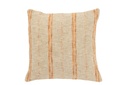 Coussin Carré Rayures Lin/Coton Beige/Rouille