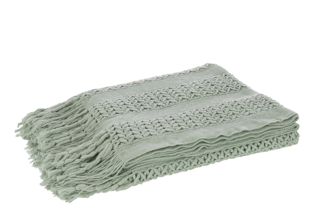 [33439] Plaid tricoté acrylique vert clair