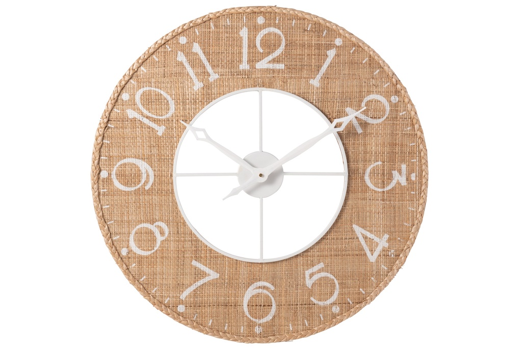 Horloge Sodi MDF Naturel/Blanc