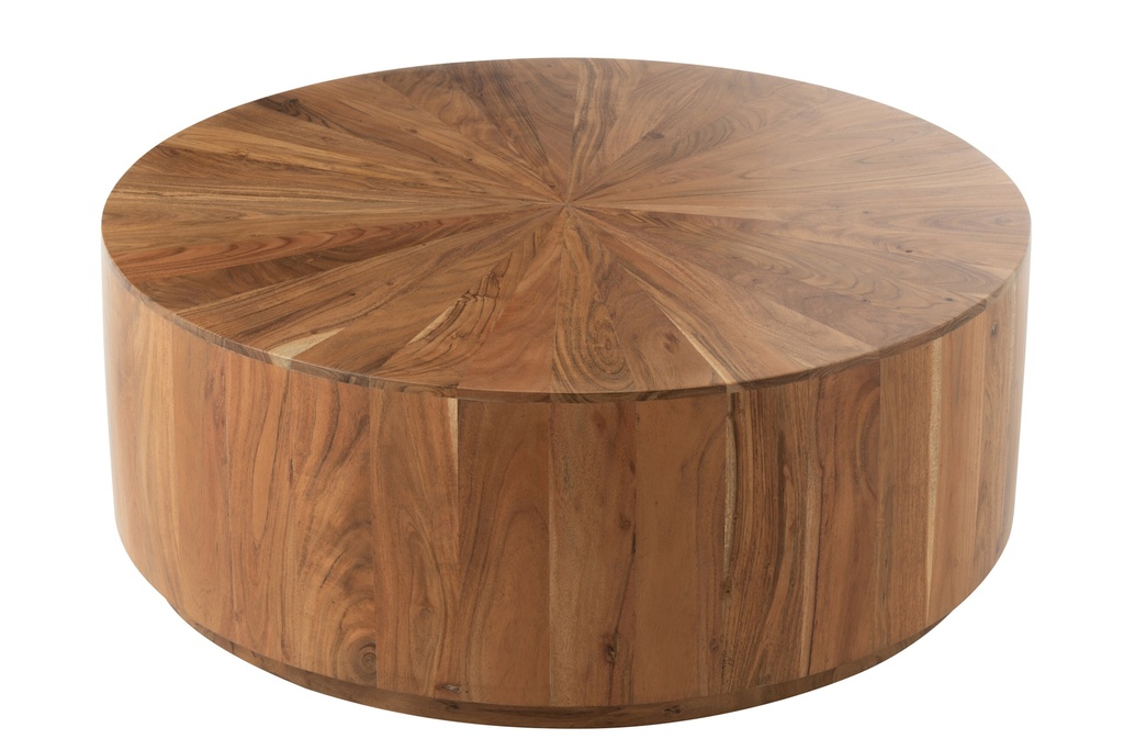 Table basse ronde en bois d'acacia/MDF