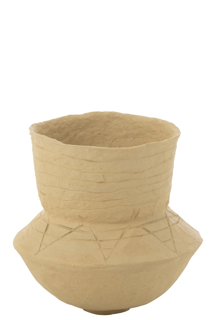 Pot Veda en papier mâché naturel