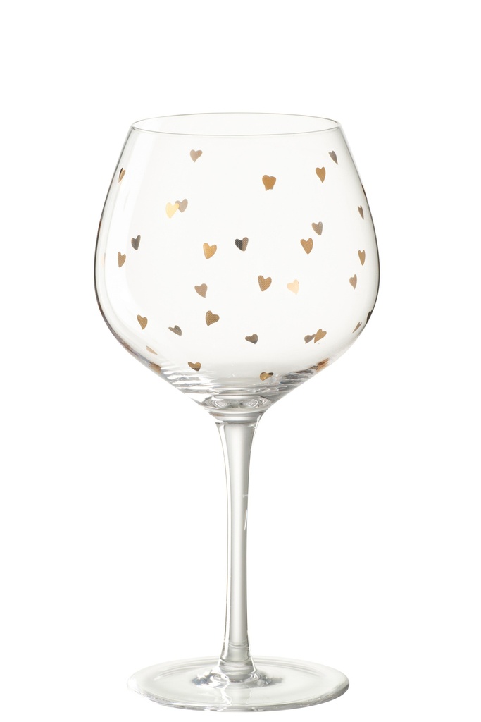 Wine Glass Heart Glass Transparent/Gold