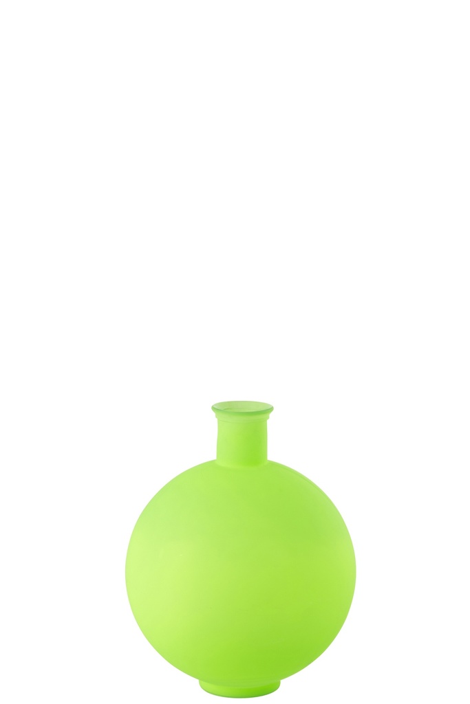 Vase Ball Glass Neon Green