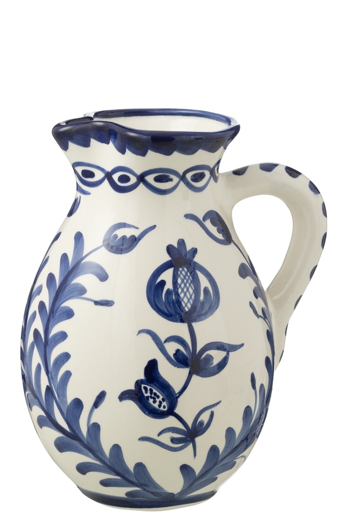 Pitcher Granada Ceramic White/Cobalto Blue