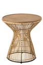 Sidetable Round Grooves Rattan Natural