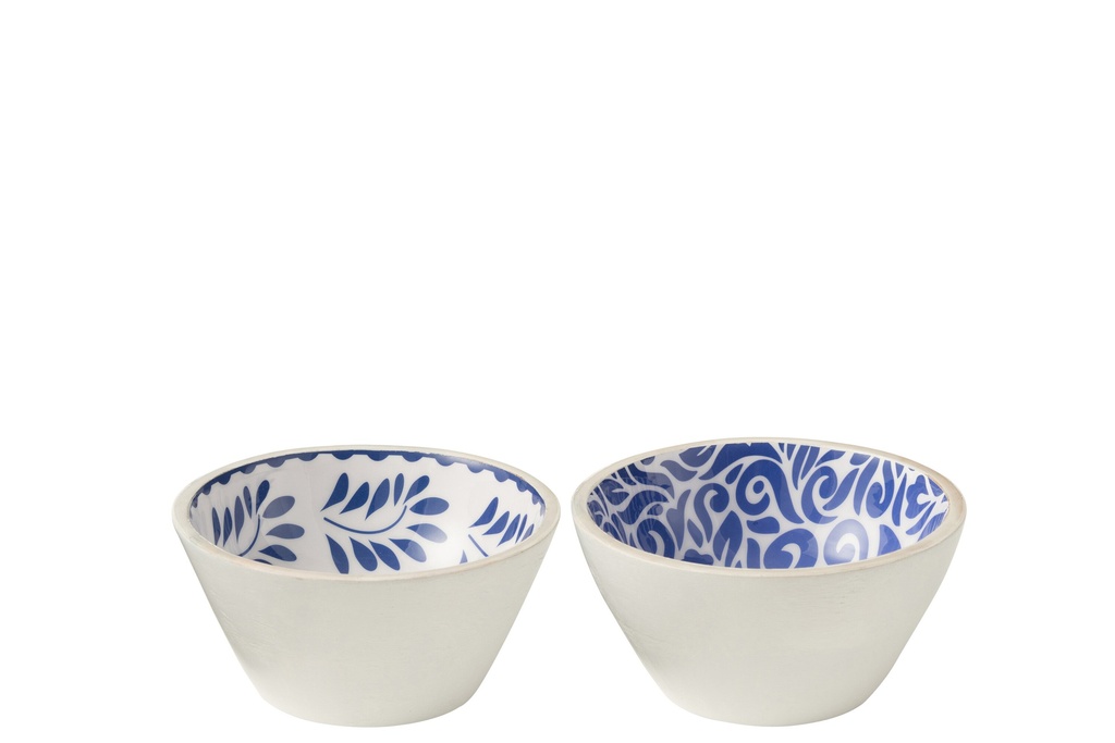 Bowl Floral Pattern Mango Wood