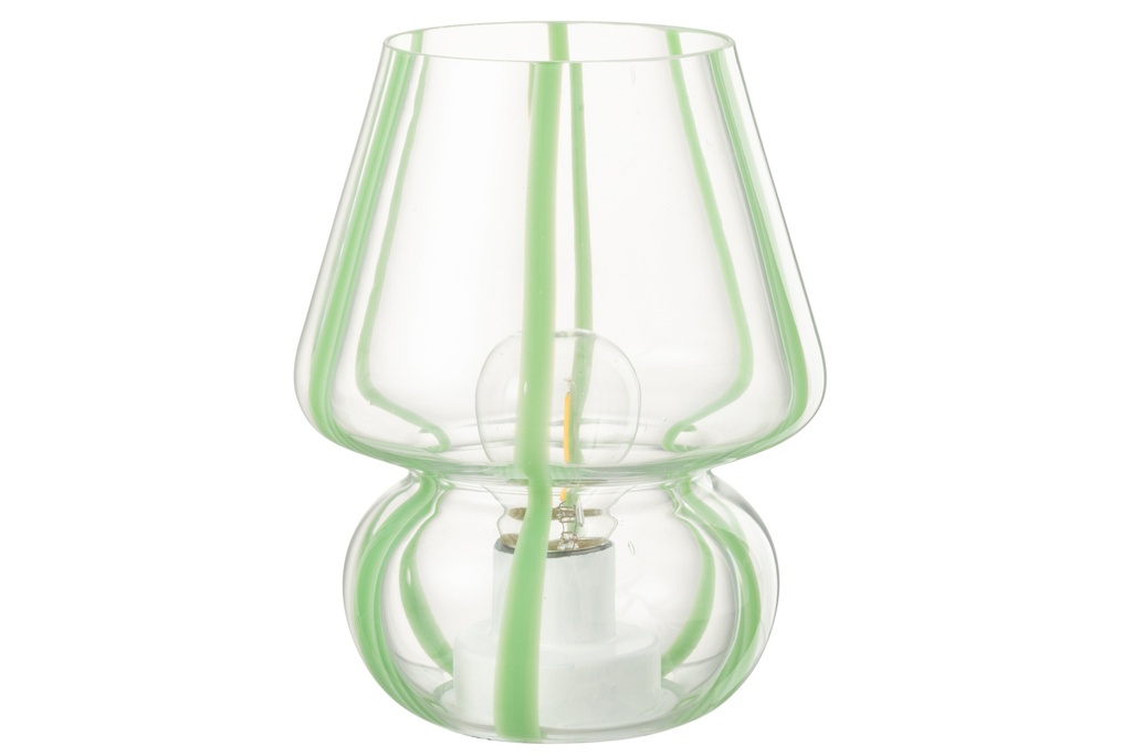 Lampe de table Rayures Verre Transparent/Vert