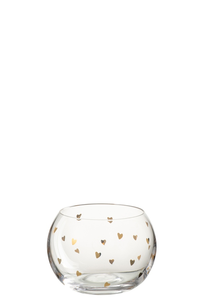 Appetize Heart Glass Transparent/Gold