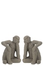 Set Of 2 Bookend Sitting Cement