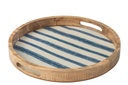 Tray Round Stripes With Handles