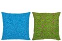 Coussin Motif Tissu Assortiment Vert/Bleu
