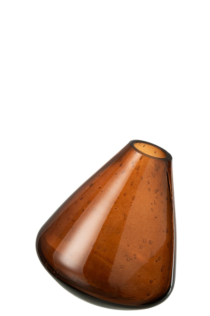 Vase en verre topaze marron foncé