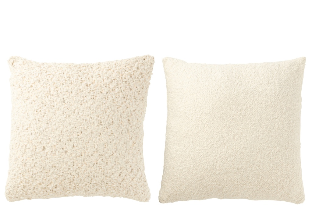 Coussin carré en coton à tissage lâche/serré