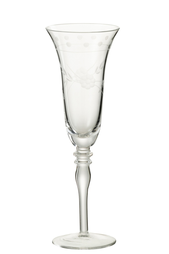 Verre à champagne gravé transparent