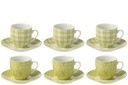 Coffret de 6 tasses à café + soucoupes